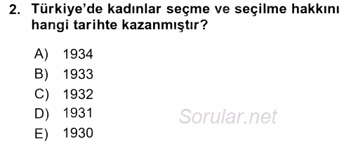 Toplumsal Cinsiyet Sosyolojisi 2017 - 2018 3 Ders Sınavı 2.Soru