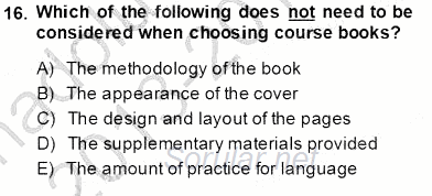 Çocuklara Yabancı Dil Öğretimi 2 2013 - 2014 Tek Ders Sınavı 16.Soru