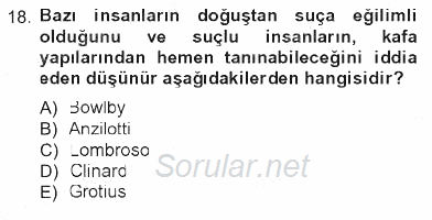 Sosyolojiye Giriş 2012 - 2013 Tek Ders Sınavı 18.Soru