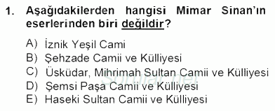 Mimarlik Tarihi 2012 - 2013 Dönem Sonu Sınavı 1.Soru