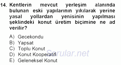 Mimarlik Tarihi 2012 - 2013 Dönem Sonu Sınavı 14.Soru