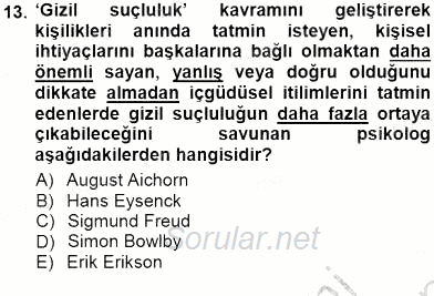 Sosyoloji 1 2012 - 2013 Dönem Sonu Sınavı 13.Soru