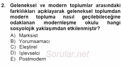 Sosyoloji 1 2012 - 2013 Dönem Sonu Sınavı 2.Soru