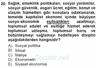 Sosyoloji 1 2012 - 2013 Dönem Sonu Sınavı 20.Soru