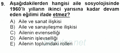 Sosyoloji 1 2012 - 2013 Dönem Sonu Sınavı 9.Soru