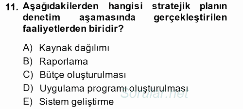 Kamu Yönetiminde Çağdaş Yaklaşımlar 2013 - 2014 Ara Sınavı 11.Soru