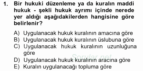 Vergi Usul Hukuku 2012 - 2013 Dönem Sonu Sınavı 1.Soru