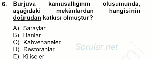 Medya Siyaset Kültür 2012 - 2013 Ara Sınavı 6.Soru