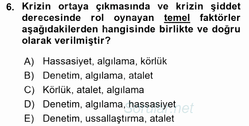 Halkla İlişkiler Uygulamaları ve Örnek Olaylar 2017 - 2018 Ara Sınavı 6.Soru