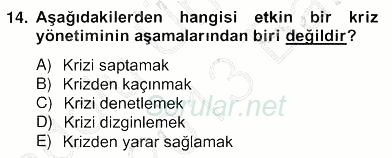 Marka İletişim Kampanyaları 2012 - 2013 Ara Sınavı 14.Soru