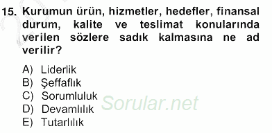 Marka İletişim Kampanyaları 2012 - 2013 Ara Sınavı 15.Soru