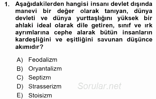 İnsan Hakları ve Demokratikleşme Süreci 2015 - 2016 Ara Sınavı 1.Soru