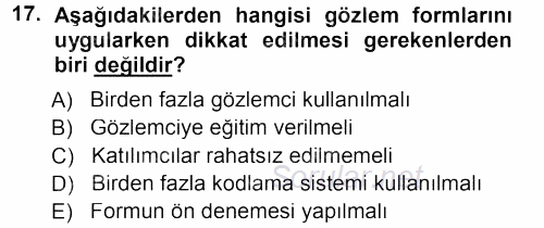 İşletmelerde Eğitim ve Geliştirme 2014 - 2015 Dönem Sonu Sınavı 17.Soru