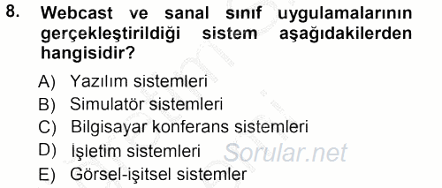 İşletmelerde Eğitim ve Geliştirme 2014 - 2015 Dönem Sonu Sınavı 8.Soru