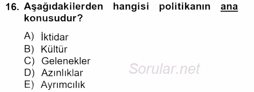 Haber Türleri 2012 - 2013 Dönem Sonu Sınavı 16.Soru