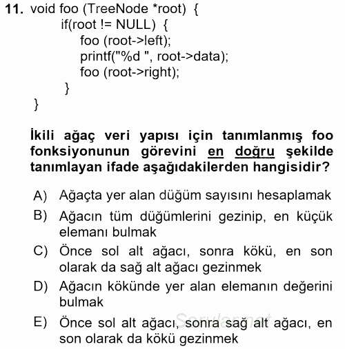Programlama Ve Algoritmalar 2016 - 2017 Ara Sınavı 11.Soru