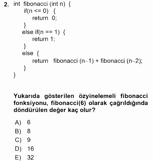 Programlama Ve Algoritmalar 2016 - 2017 Ara Sınavı 2.Soru