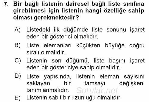 Programlama Ve Algoritmalar 2016 - 2017 Ara Sınavı 7.Soru