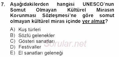 Kentsel ve Çevresel Koruma 2013 - 2014 Tek Ders Sınavı 7.Soru