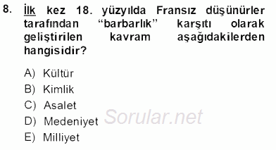 Kentsel ve Çevresel Koruma 2013 - 2014 Tek Ders Sınavı 8.Soru