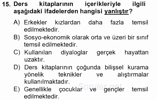 İng. Öğretmenliğinde Öğretim Teknolojileri Ve Materyal Tasarımı 2 2014 - 2015 Tek Ders Sınavı 15.Soru