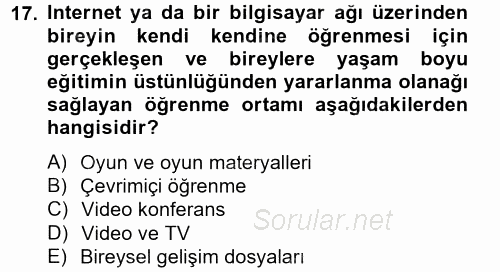 İng. Öğretmenliğinde Öğretim Teknolojileri Ve Materyal Tasarımı 2 2014 - 2015 Tek Ders Sınavı 17.Soru