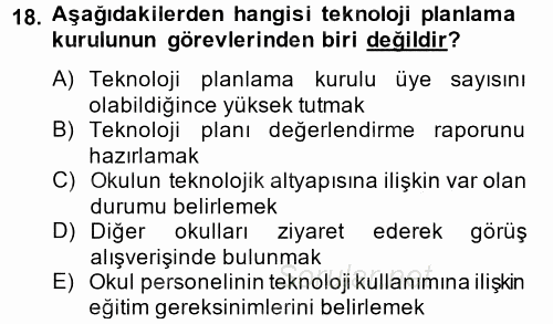 İng. Öğretmenliğinde Öğretim Teknolojileri Ve Materyal Tasarımı 2 2014 - 2015 Tek Ders Sınavı 18.Soru