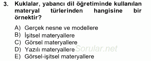 İng. Öğretmenliğinde Öğretim Teknolojileri Ve Materyal Tasarımı 2 2014 - 2015 Tek Ders Sınavı 3.Soru