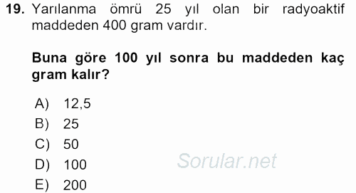 Genel Matematik 2016 - 2017 Ara Sınavı 19.Soru