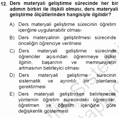 Okulöncesinde Öğretim Teknolojileri Ve Materyal Tasarımı 2013 - 2014 Tek Ders Sınavı 12.Soru
