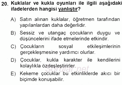 Okulöncesinde Öğretim Teknolojileri Ve Materyal Tasarımı 2013 - 2014 Tek Ders Sınavı 20.Soru