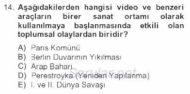 Hareketli Görüntünün Tarihi 2012 - 2013 Tek Ders Sınavı 14.Soru