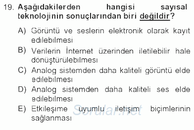 Hareketli Görüntünün Tarihi 2012 - 2013 Tek Ders Sınavı 19.Soru