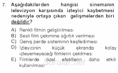 Hareketli Görüntünün Tarihi 2012 - 2013 Tek Ders Sınavı 7.Soru