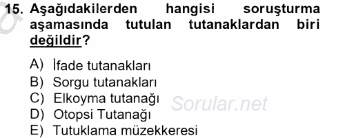 Kalem Mevzuatı 2014 - 2015 Ara Sınavı 15.Soru