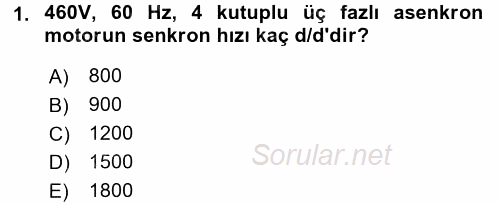 Elektromekanik Kumanda Sistemleri 2016 - 2017 Ara Sınavı 1.Soru