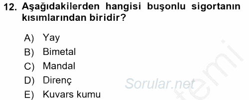 Elektromekanik Kumanda Sistemleri 2016 - 2017 Ara Sınavı 12.Soru