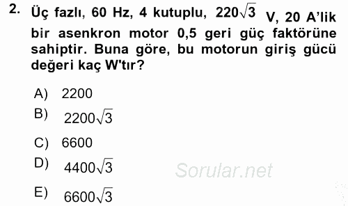 Elektromekanik Kumanda Sistemleri 2016 - 2017 Ara Sınavı 2.Soru