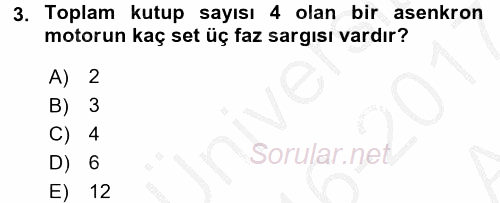 Elektromekanik Kumanda Sistemleri 2016 - 2017 Ara Sınavı 3.Soru