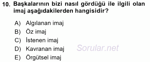 Yönetici Asistanlığı 2015 - 2016 Dönem Sonu Sınavı 10.Soru