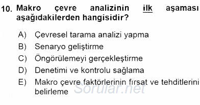 Pazarlama İlkeleri 2015 - 2016 Ara Sınavı 10.Soru