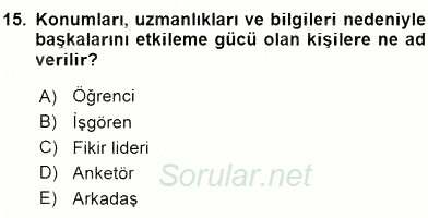 Pazarlama İlkeleri 2015 - 2016 Ara Sınavı 15.Soru