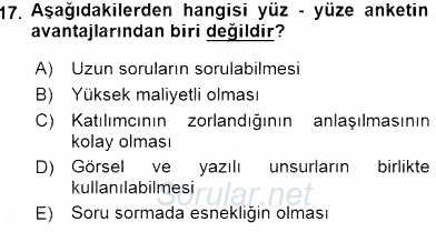 Pazarlama İlkeleri 2015 - 2016 Ara Sınavı 17.Soru