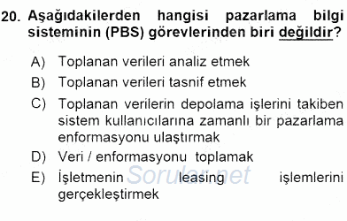 Pazarlama İlkeleri 2015 - 2016 Ara Sınavı 20.Soru