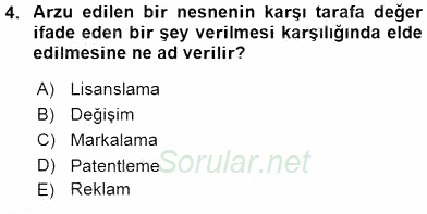 Pazarlama İlkeleri 2015 - 2016 Ara Sınavı 4.Soru