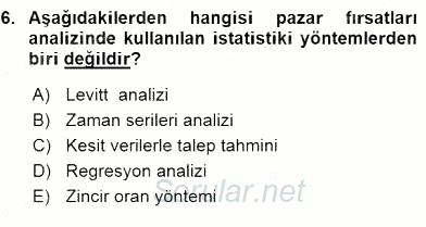 Pazarlama İlkeleri 2015 - 2016 Ara Sınavı 6.Soru