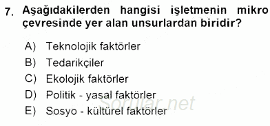 Pazarlama İlkeleri 2015 - 2016 Ara Sınavı 7.Soru