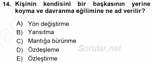 Halkla İlişkiler Ve İletişim 2015 - 2016 Ara Sınavı 14.Soru