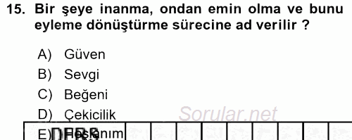 Halkla İlişkiler Ve İletişim 2015 - 2016 Ara Sınavı 15.Soru