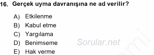 Halkla İlişkiler Ve İletişim 2015 - 2016 Ara Sınavı 16.Soru